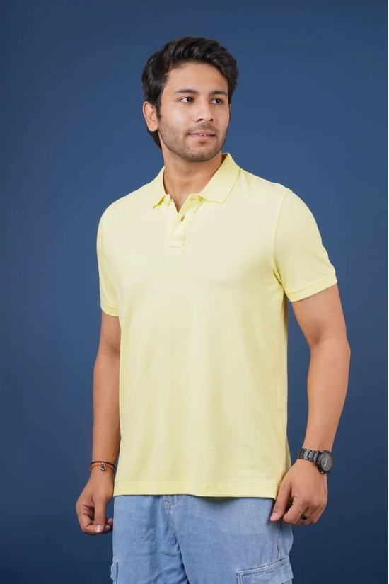 Men's Lt.Yellow Solid Polo T-Shirt