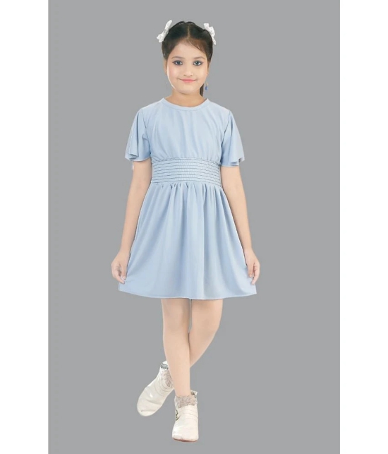 Coxxup Light Blue Crepe Girls Frock ( Pack of 1 ) - None