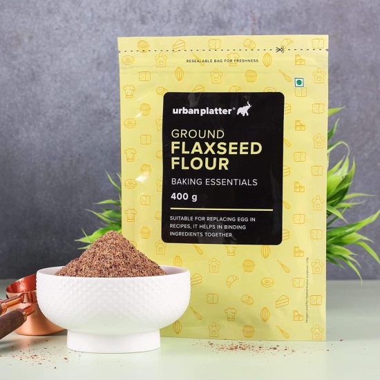 Urban Platter Whole Ground Flax Seed Flour, 400g (Alsi Powder, Coarsely Ground, Excellent for Rotis and Baking)