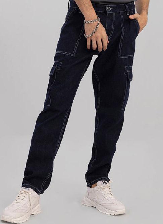 Bwolves: Dark Blue Baggy Fit Jeans for Effortless Style-30