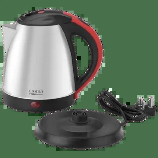 Croma 1350 Watt 1.5 Litre Electric Kettle with Overload Protection (Silver)