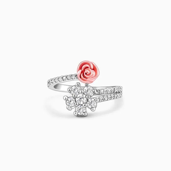 Anushka Sharma Silver Studded Rose Ring