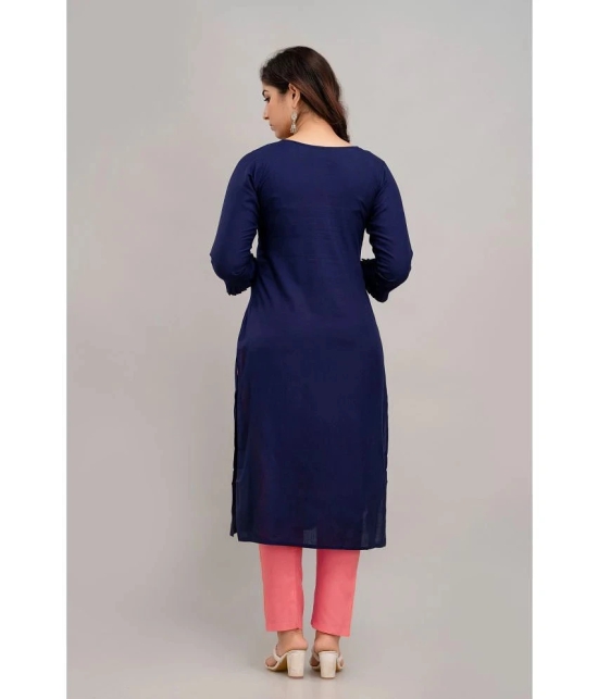 Kapadia - Navy Rayon Womens Straight Kurti ( Pack of 1 ) - None