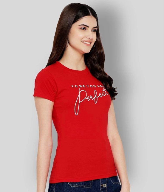 Fabflee Cotton Red T-Shirts - Single - XL