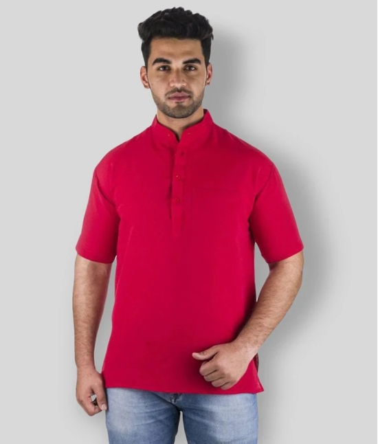 DESHBANDHU DBK - Red Cotton Mens Regular Kurta ( Pack of 1 ) - None