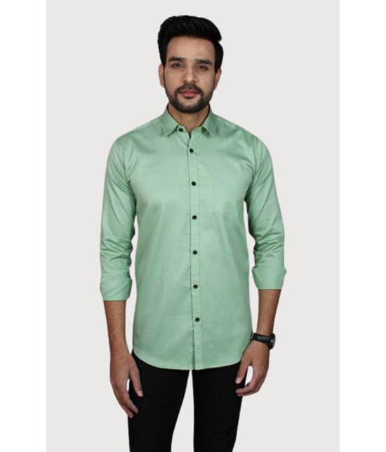 Springberry - 100% Cotton Slim Fit Sea Green Men's Casual Shirt ( Pack of 1 ) - None