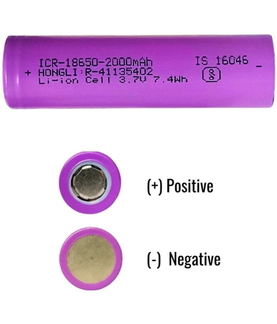 A Grade 18650 Li-ion 2000mAh Rechargeable Battery ( PACK OF 4 ). - Assorted