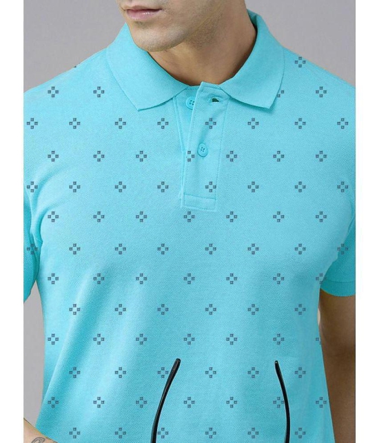 ADORATE - Turquoise Cotton Regular Fit Men's Polo T Shirt ( Pack of 1 ) - None