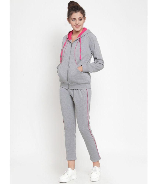 Wild West Grey Fleece Solid Tracksuit - Single - None