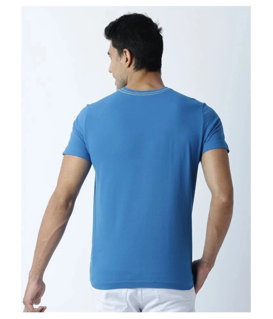 Huetrap Cotton Blue Printed T-Shirt Single Pack - None