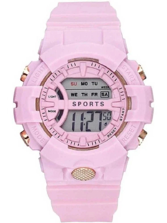 Rhonium Pink Dial Digital Girls Watch ( Pack of 1 )