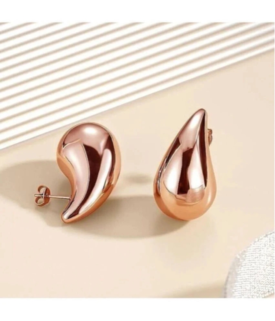 FASHION FRILL Rose Gold Stud Earrings ( Pack of 2 ) - Rose Gold