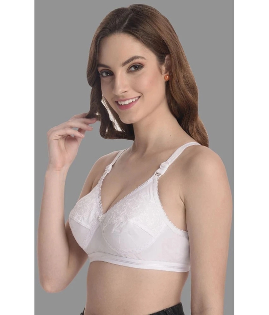 Madam - White Cotton Non Padded Womens T-Shirt Bra ( Pack of 1 ) - None