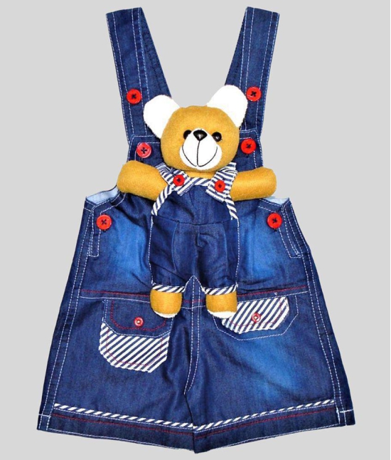 Wise Guys - Red & Blue Denim Baby Boy,Baby Girl Dungaree Sets ( Pack of 1 ) - None