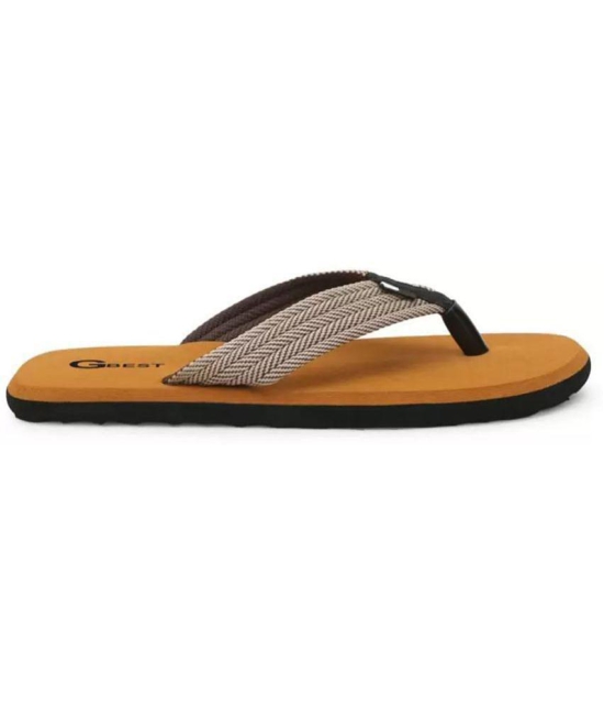 GBest Brown Mens Thong Flip Flop - None