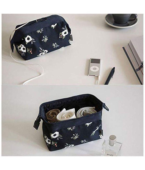 House Of Quirk Blue Toiletry Kit Carry Case Portable Cube Purse