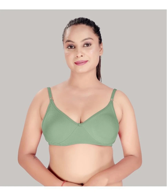 HAYA Green Cotton Non Padded Womens Plunge Bra ( Pack of 1 ) - None