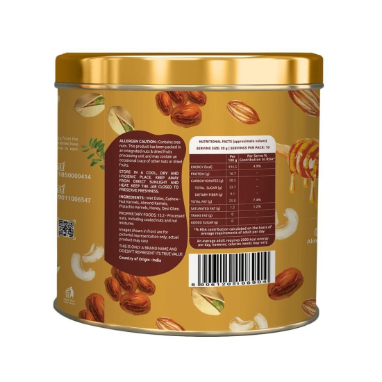 Farmley Premium Date Bites Dry Fruit Barfi Healthy and Delicious Indian Sweets Gift Pack 200 gram | Made with Dates, Pistachios, Cashewnuts, Almonds, Honey and Pure Ghee