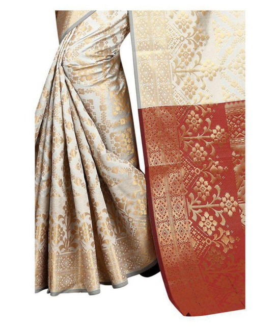 Gazal Fashions - Multicolor Banarasi Silk Saree With Blouse Piece (Pack of 1)