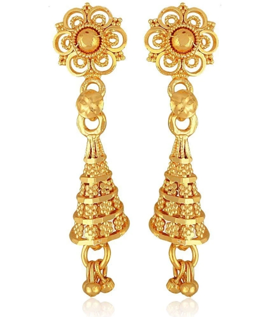 VIVASTRI Golden Drop Earrings ( Pack of 1 ) - Golden