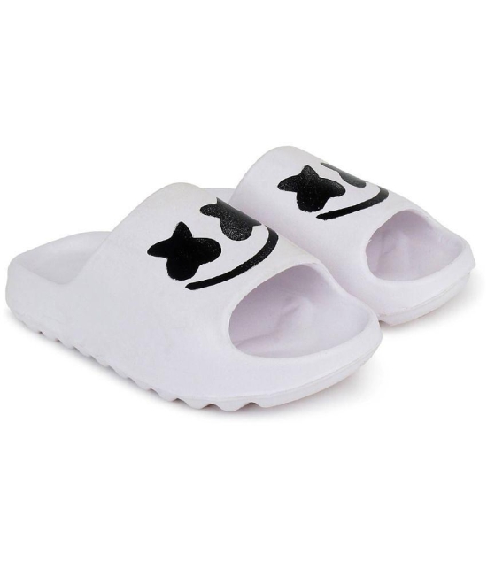 Leavess - White Men's Slide Flip Flop - None