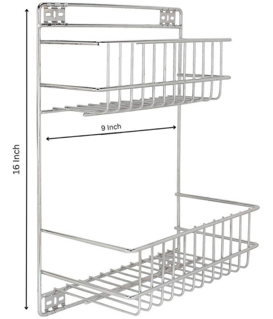 VARKAUS Silver Stainless Steel Wall mount Stand ( Pack of 1 ) - Silver