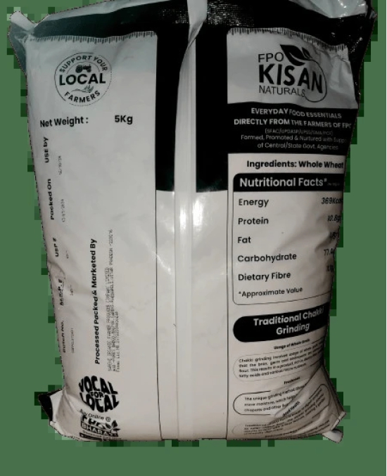 FPO Kisan Naturals High Fiber Chakki Fresh Atta - 5 Kg