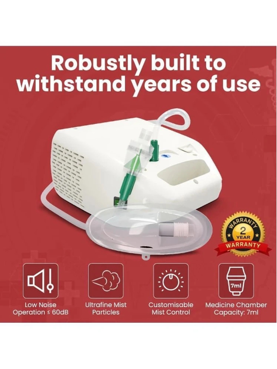 AGEasy Compact & Low Noise Compressor Machine Kit with Mouth Piece Nebulizer (White)