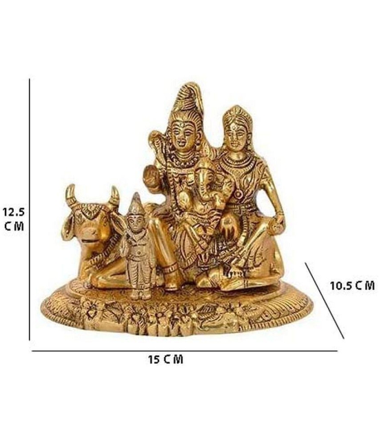 Green Tales - Brass Shiv Family Idol ( 14 cm )