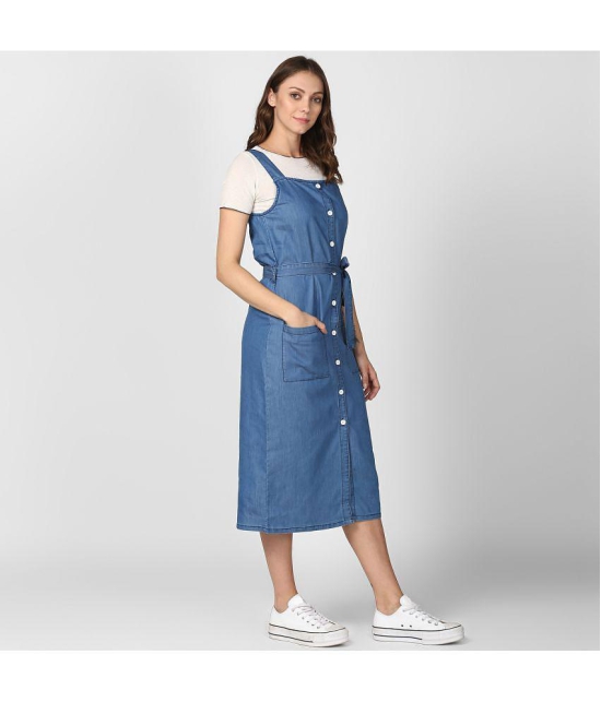 StyleStone Denim Blue Fit And Flare Dress - Single - None