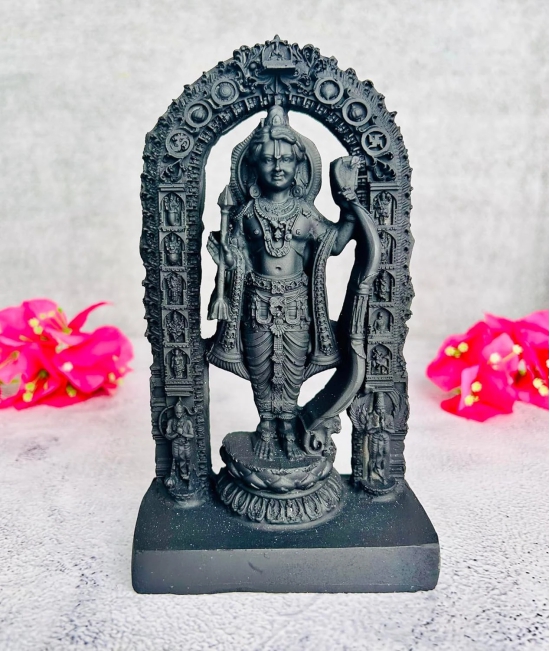 Satguru Resin Ram Lalla Idol/Murti/Statue | Shree Ram Lala Ayodhya Statues for Mandir Pooja Gifting Car Dashboard House Warming | 7 Inch | Black