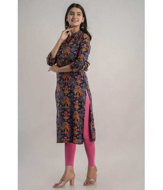 MAUKA - Multicolor Rayon Women's Straight Kurti ( Pack of 1 ) - None