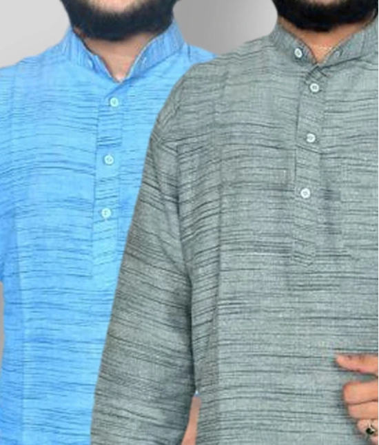 DESHBANDHU DBK - Multi Khadi Mens Kurta ( Pack of 2 ) - None