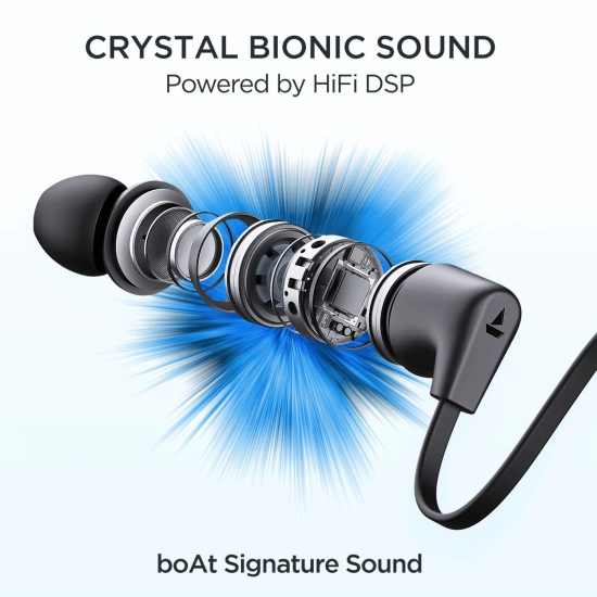 boAt Rockerz Trinity | Wireless Neckband Earphones with Crystal Bionic Sound powered by HiFi®? DSP, 10mm Drivers, Upto 150 Hours Playback, ASAP™? Charge, ENx™? Technology Cosmic Black