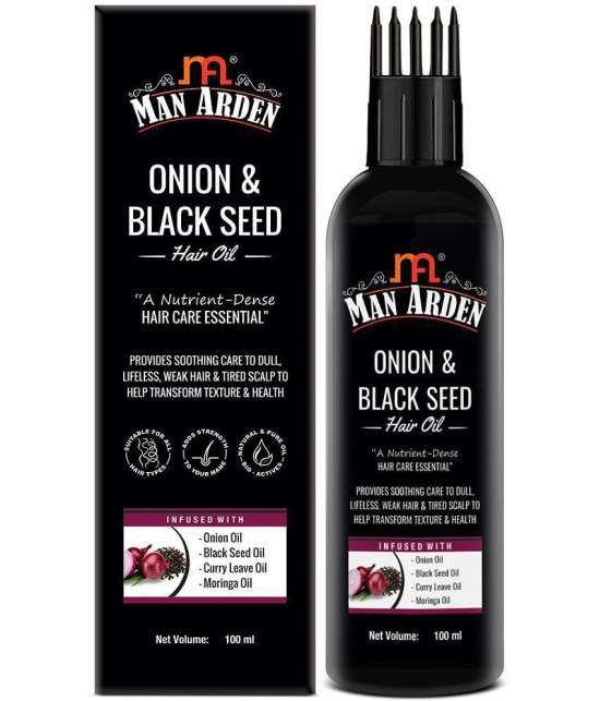 Man Arden Onion & Black Seed Hair Oil For Men For Dull, Lifeless & Weak Hair with Curry Leave, Moringa Oil, 100 ml