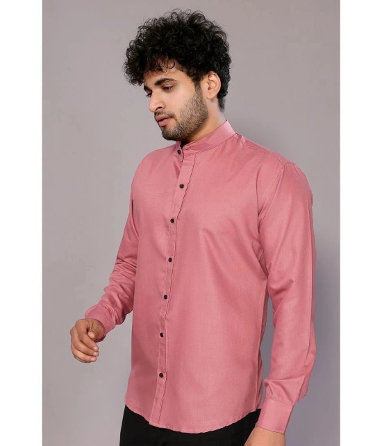 Anand Cotton Blend Regular Fit Solids Full Sleeves Mens Casual Shirt - Peach ( Pack of 1 ) - None