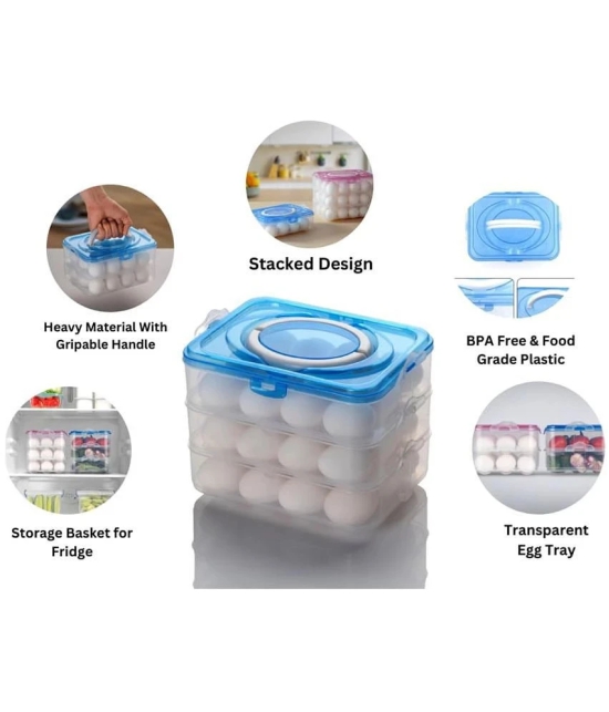 HOMETALES 36 Separator Refrigerator Egg Storage Container/Egg Box/ Egg storage basket with Carry Holder - Dark Blue