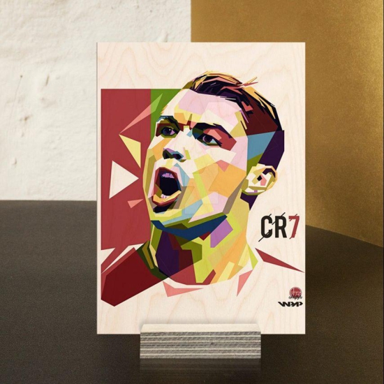 Cristiano Ronaldo WPAP Wood Print-18x12 Inch