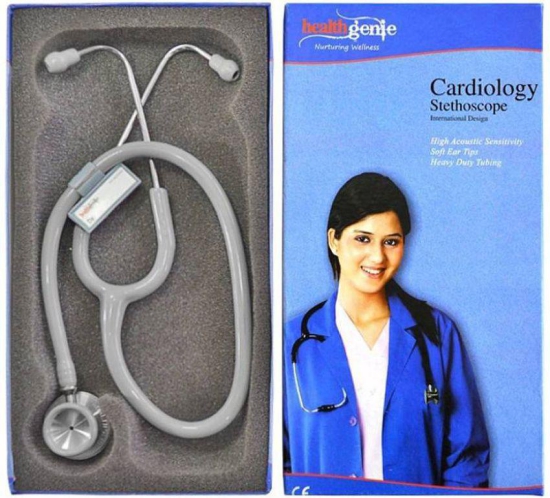 Healthgenie HG-301G  Doctors Dual Stainless Steel Stethoscope 65 cm Cardiology Grey