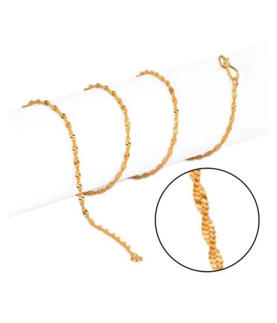 AanyaCentric - Gold Plated Chains Combo ( Pack of 6 ) - Golden