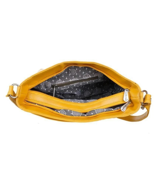 Leather Land Yellow Faux Leather Sling Bag - Yellow