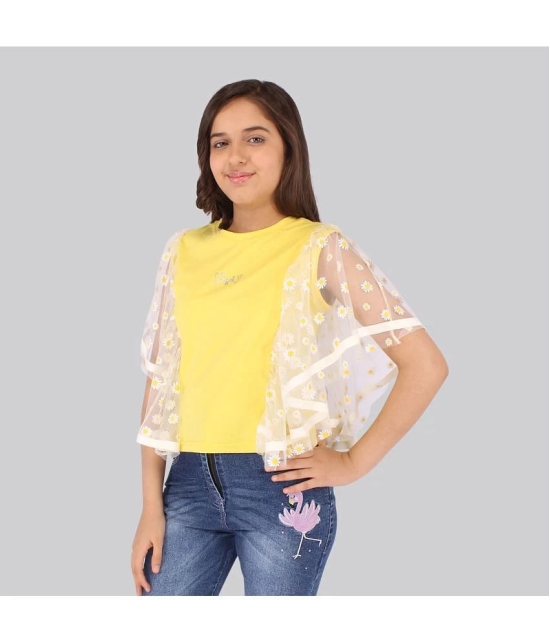 Cutecumber - Yellow Cotton Girls Top ( Pack of 1 ) - None