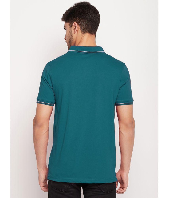 UNIBERRY - Teal Blue Cotton Blend Regular Fit Mens Polo T Shirt ( Pack of 1 ) - None