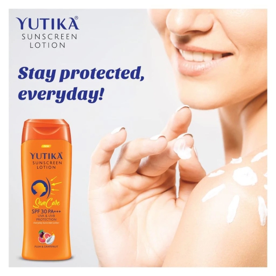 Yuthika Sunscreen Lotion SPF 30 PA+++ with UVA & UVB Protection, Sun Protection Cream for Women & Men - 300ml Pack of 1