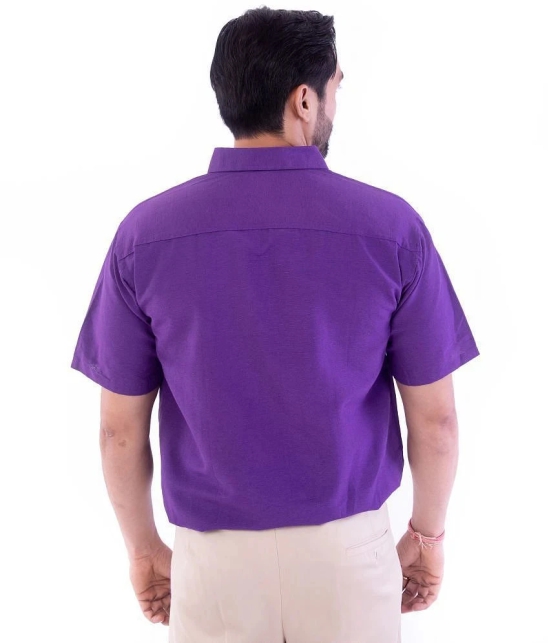 DESHBANDHU DBK Cotton Blend Regular Fit Half Sleeves Mens Formal Shirt - Purple ( Pack of 1 ) - None