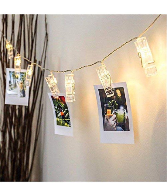 Party Propz 20 Photo Clip Fairy String Lights for Outdoor,Indoor, Anniversary, Birthday ,Diwali, Christmas Decoration,Valentine Gifts Girlfriend Or Boyfriend, Bedroom, Home Photos Light Deco