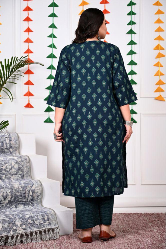 Swasti Cotton Printed Straight Womens Kurti - Green ( Pack of 1 ) - None