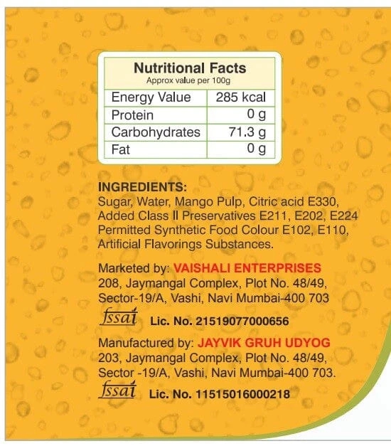 Shreeji Mango Ripe Syrup Mix with Water / Soda for Making Juice 750 ml