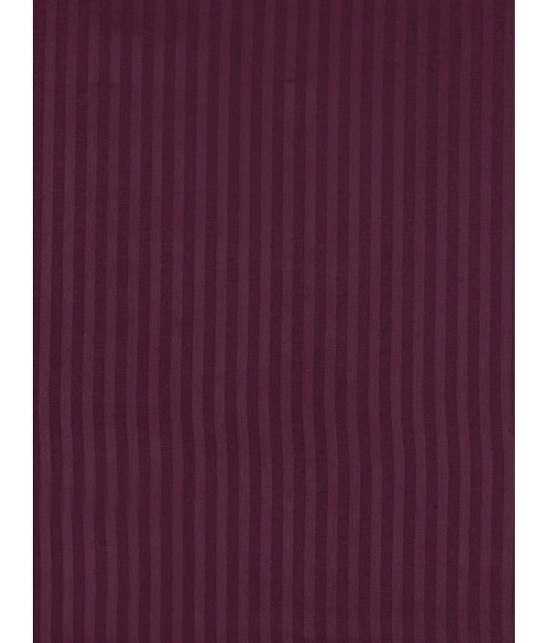 Home Candy Microfiber Vertical Striped Double Fitted Bedsheet with 2 Pillow Covers- Mauve - Mauve