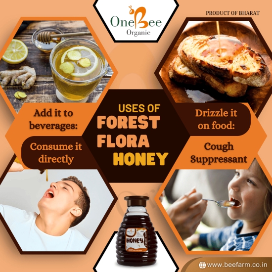 ONE BEE ORGANIC Honey | Forest Flora Honey/Forest Honey | 100% Pure, Natural and Raw Honey - 280 GM.